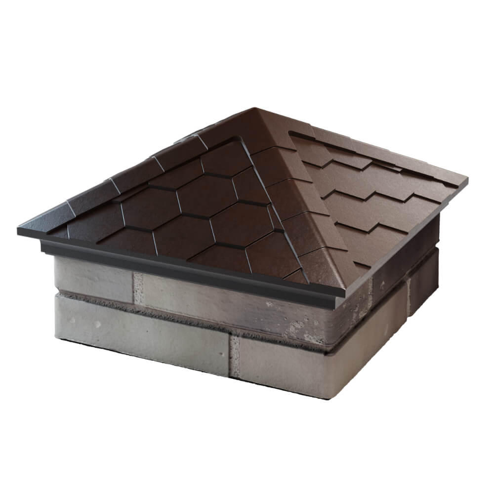 Колпак Zking Эверест Коричневый на столб 1.5х1.5 кирпича (390х390мм) в Кишиневе фото