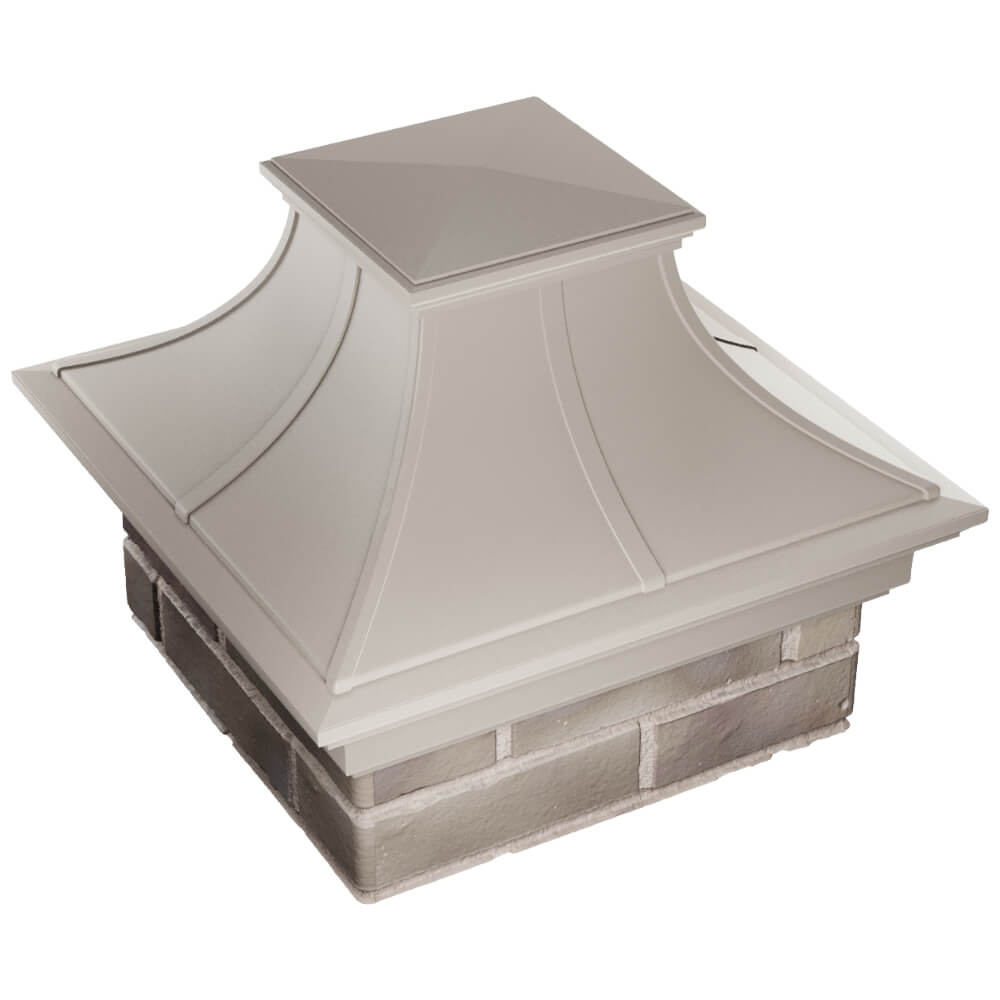 Колпак Zking Монблан Премиум Бежевый на столб 1.5х1.5 кирпича (385х385мм) в Кишиневе фото